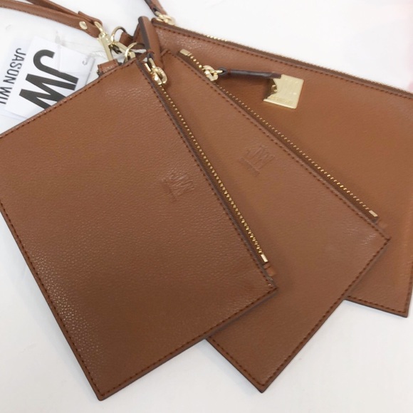 NWT Jason WU | Cognac leather trip wallet set - Picture 2 of 5